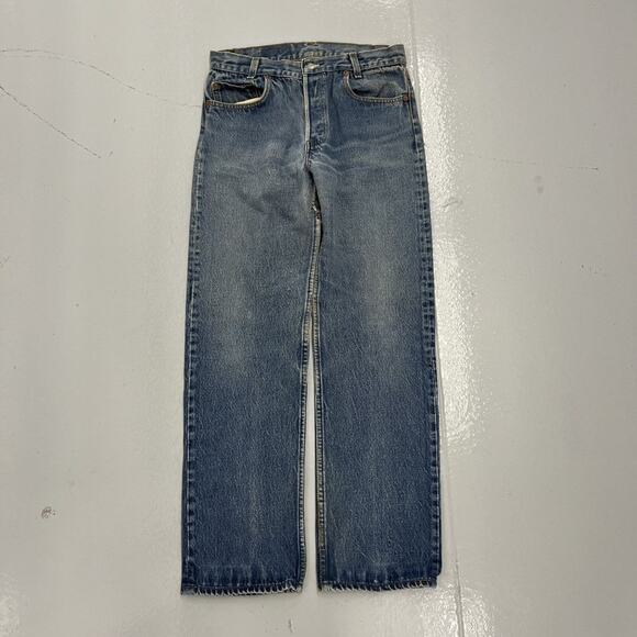 Vintage 80s Levi's 701 Straight Leg Buttonfly Jeans 28x28 - Picture 1 of 6